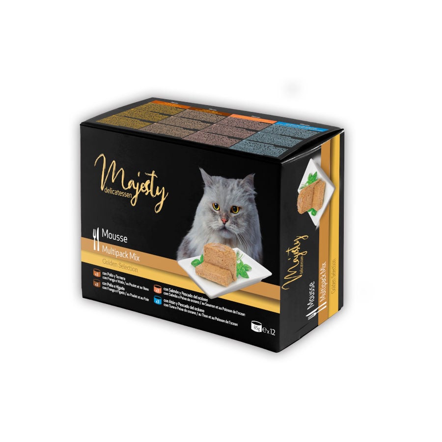 Juguete ca&ntilde;a de pescar Flamingo + 24 latas x 85 g Majesty Adult Mousse Mix para gatos &iexcl;Pack Ahorro!, , large indicador imagen numero 2