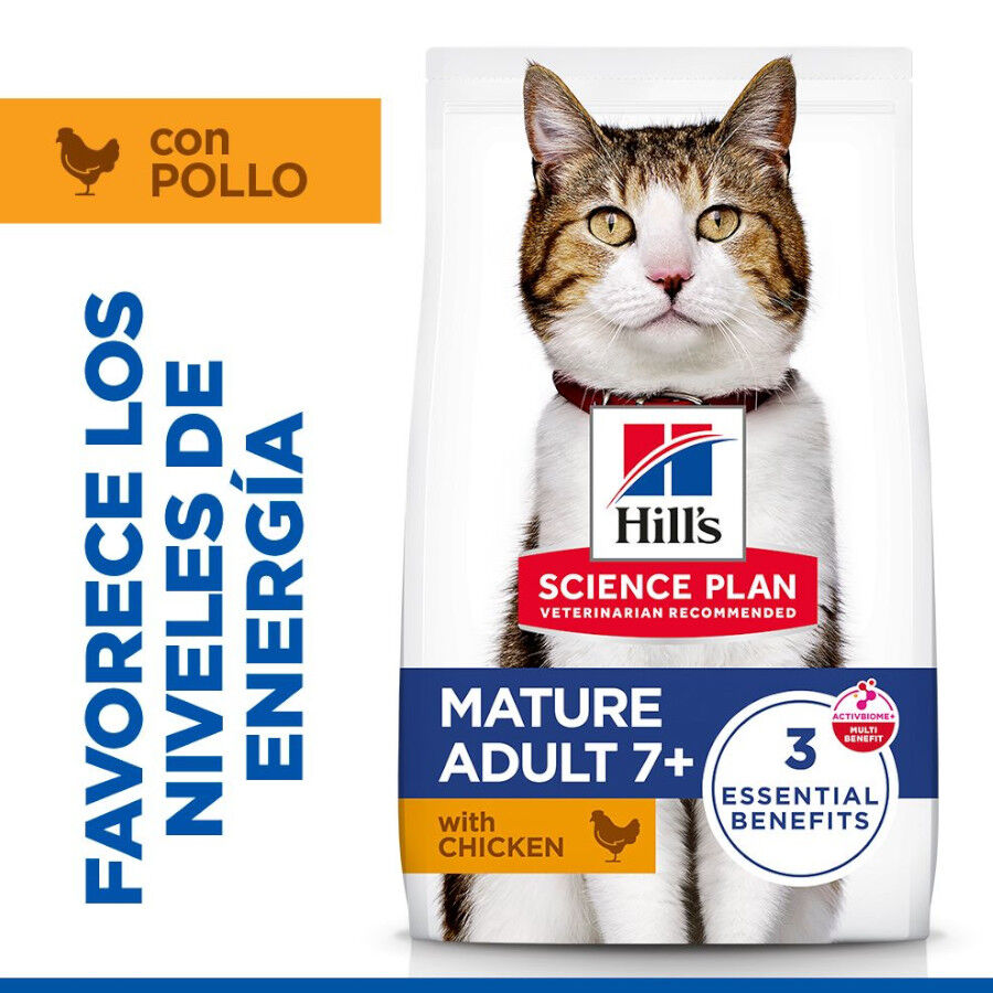 10 kg Hill's Science Plan Mature Adult 7+ Pollo pienso para gatos, , large indicador imagen numero 2