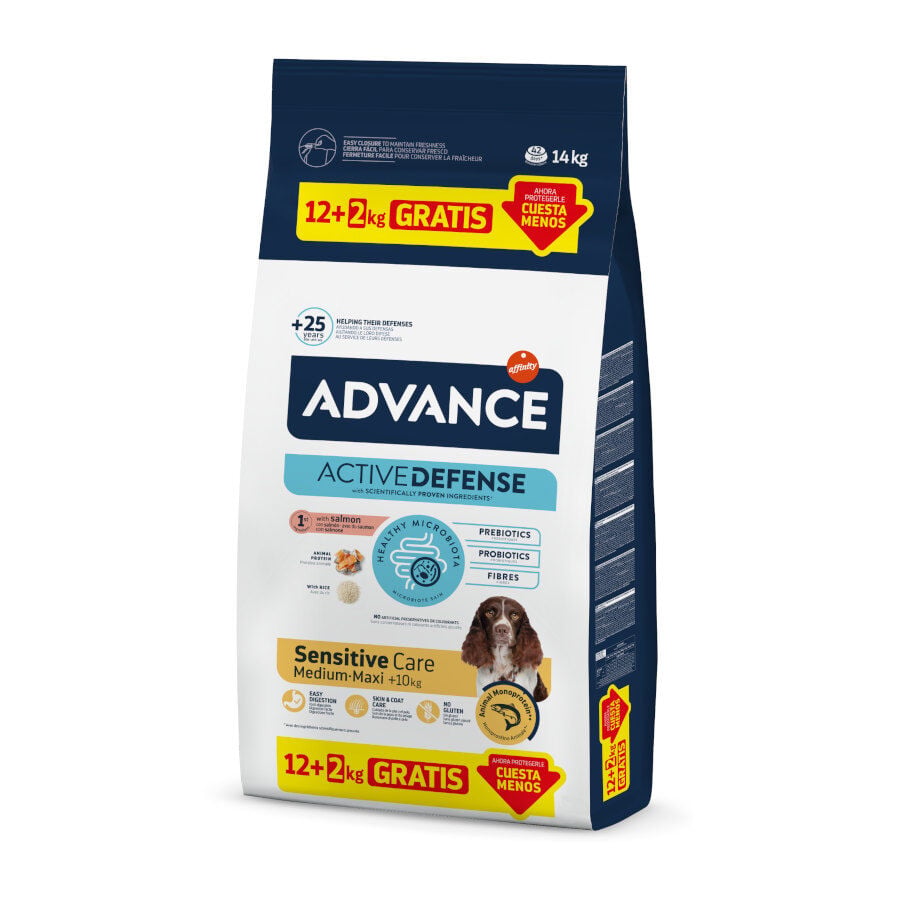 Advance Active Defense Medium Maxi Sensitive Salm&oacute;n y Arroz pienso para perros