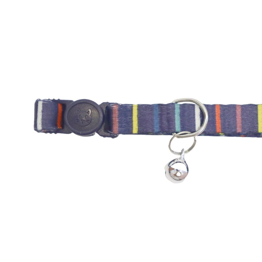Gotoo Collar estampado rayas multicolor para gatos, , large Imagen numero 3