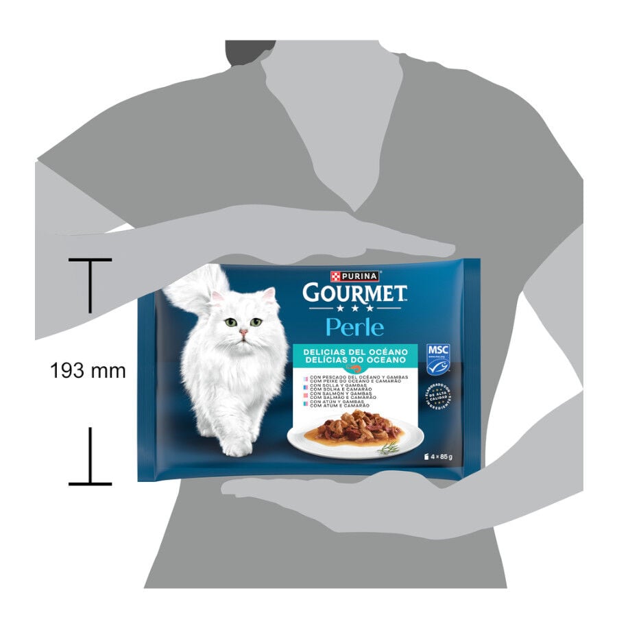 4 sobres x 85 g Gourmet Perle Delicias del Oc&eacute;ano en salsa sobre para gatos, , large indicador imagen numero 3