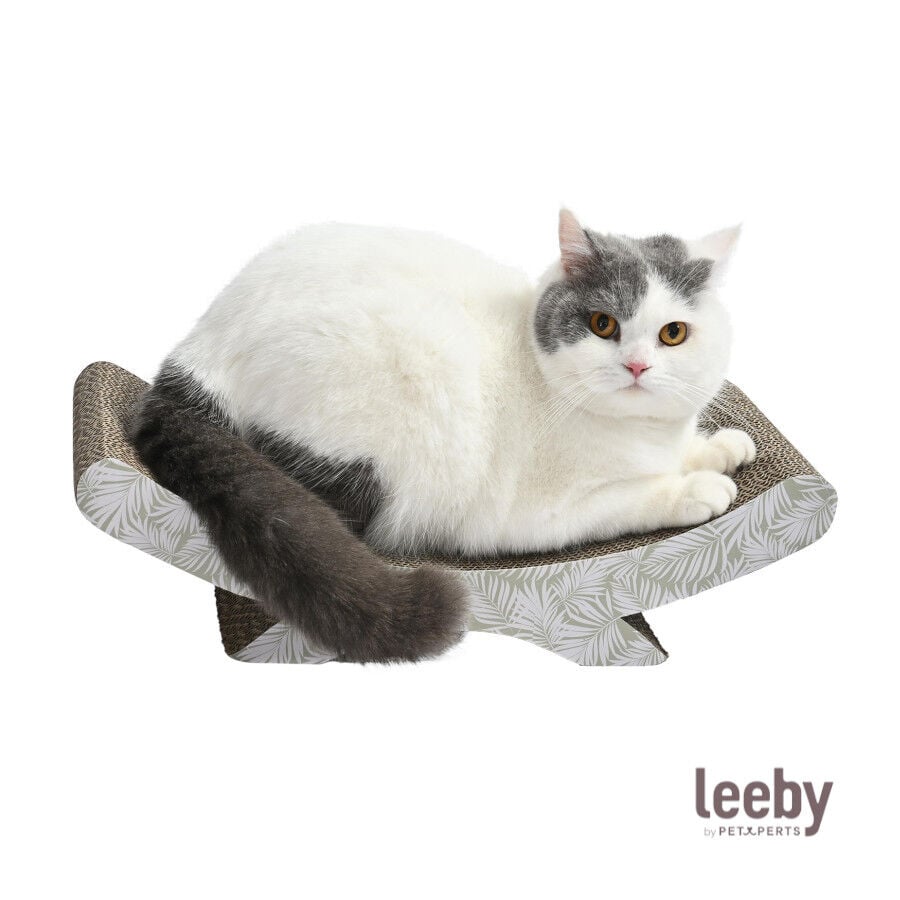 Leeby Remy Rocker rascador de cart&oacute;n horizontal con estampado de hojas para gatos, , large indicador imagen numero 2