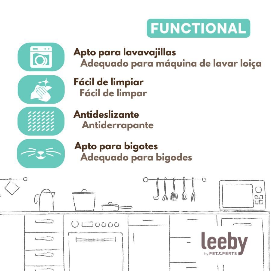 Leeby Comedero Acero Inoxidable para gatos, , large indicador imagen numero 5