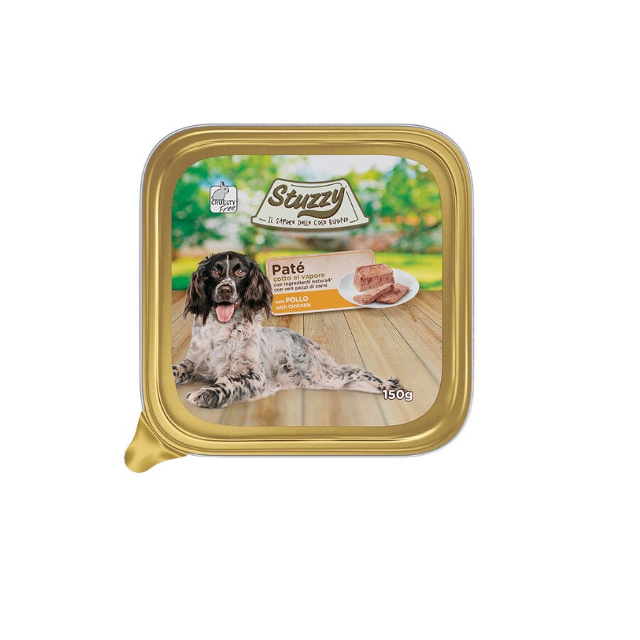 Stuzzy pollo tarrina para perros