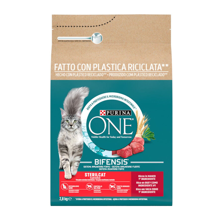 2.8 kg Purina One Adult Bifensis Esterilizado Buey pienso para gatos, , large Imagen numero 1