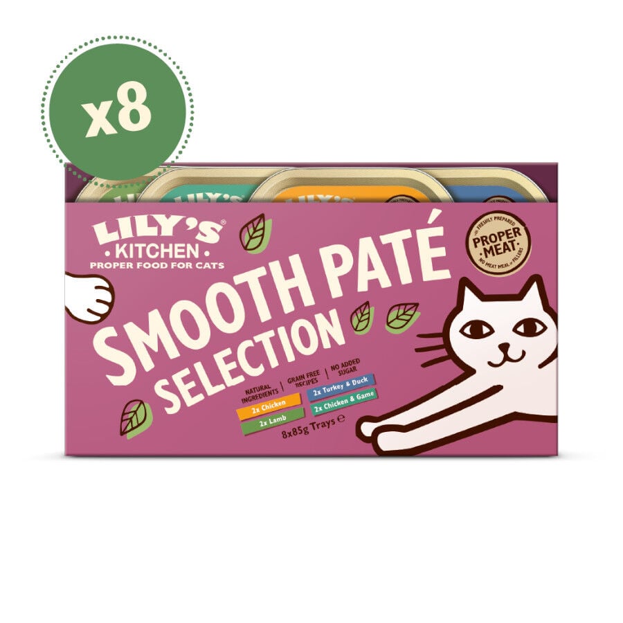 8 tarrinas x 85 g Lily's Kitchen Feline Smooth Selection pat&eacute; tarrinas , , large indicador imagen numero 1