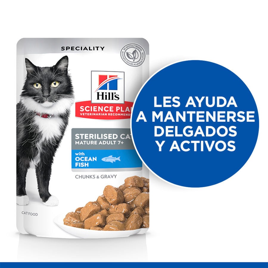 12 sobres x 85 g Hill's Science Plan Sterilised Mature Pescado Oce&aacute;nico en Salsa sobre para gatos, , large Imagen numero 3
