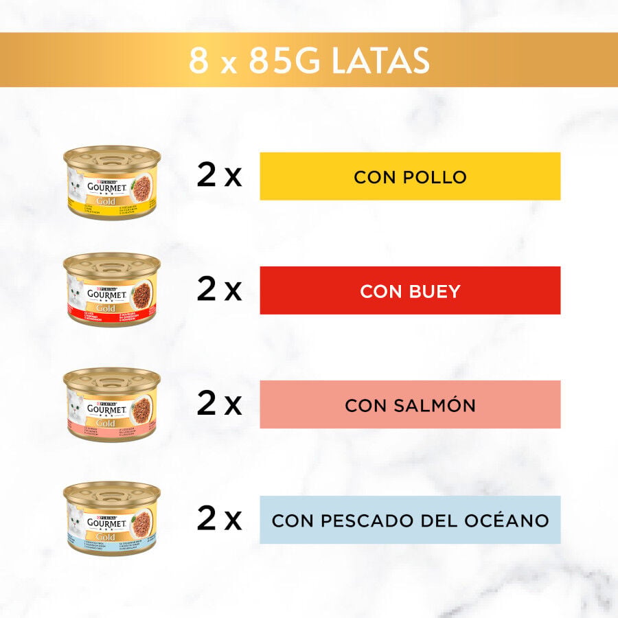 96 latas x 85 g Gourmet Gold Delicias Suculentas Mixtas lata para gatos, , large Imagen numero 7