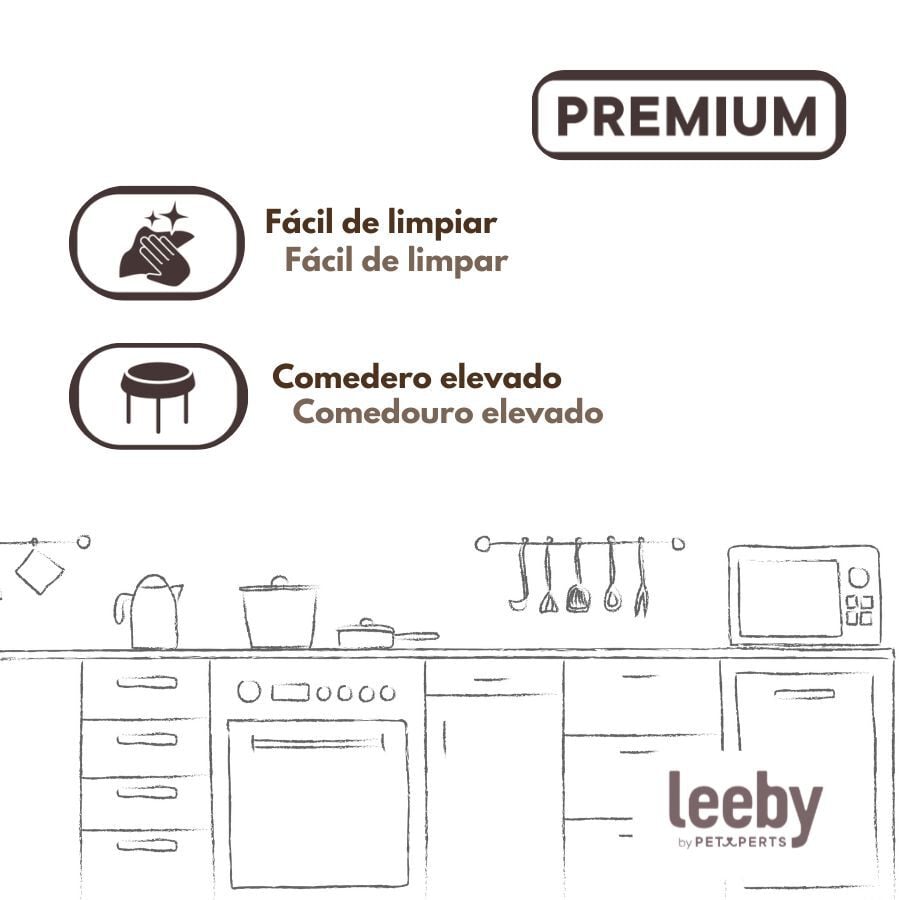 Leeby Comedero Elevado Inclinado de Cer&aacute;mica Estilo Flor para gatos, , large indicador imagen numero 5
