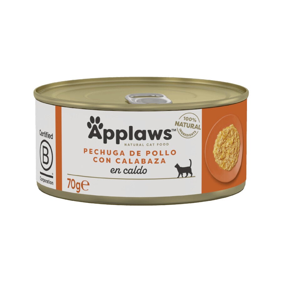 70 g Applaws Pollo y Calabaza lata para gatos, , large indicador imagen numero 1