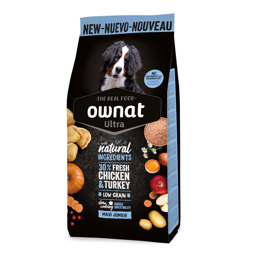 12 kg Ownat Maxi Junior Ultra Pollo y Pavo pienso para cachorros, , large indicador imagen numero 1