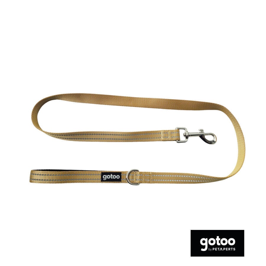 Gotoo Correa de nylon reflectante beige para perros, , large indicador imagen numero 2