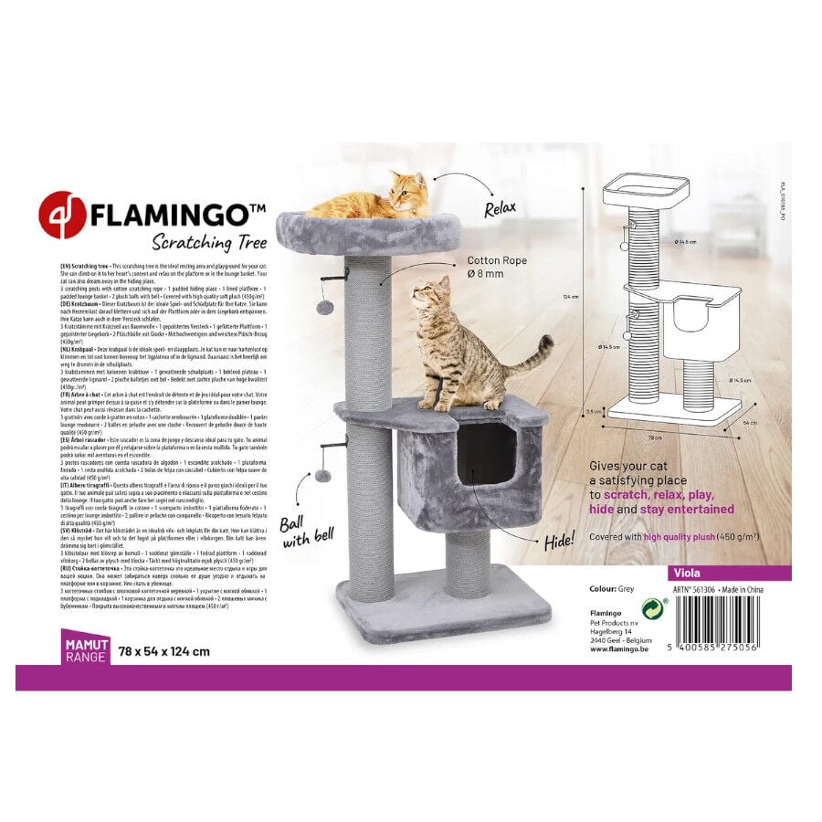 Flamingo Viola &Aacute;rbol Rascador con cueva para gatos, , large indicador imagen numero 2