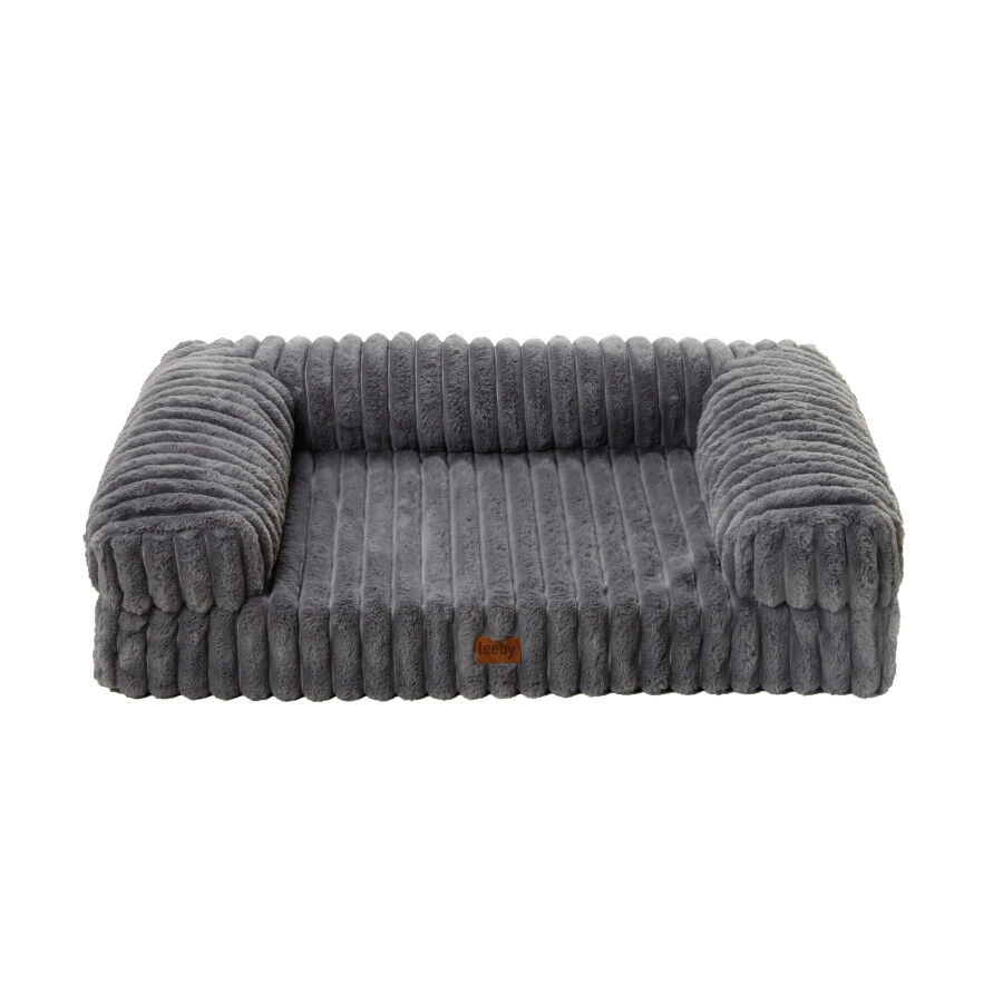 Leeby Sof&aacute; Corduroy Gris para perros, , large indicador imagen numero 4