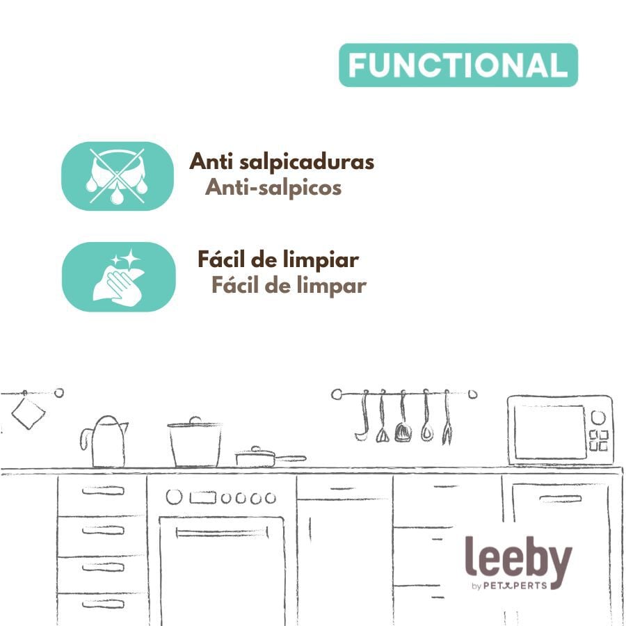 Leeby Dispensador Agua Anti Salpicaduras Blanco para perros, , large indicador imagen numero 5