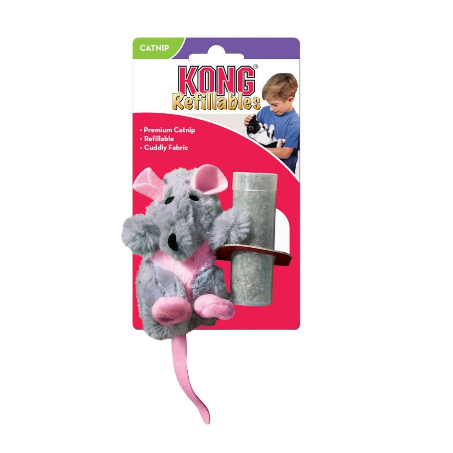 Kong Dr Noys Rat&oacute;n Recargable con Plumas para gatos