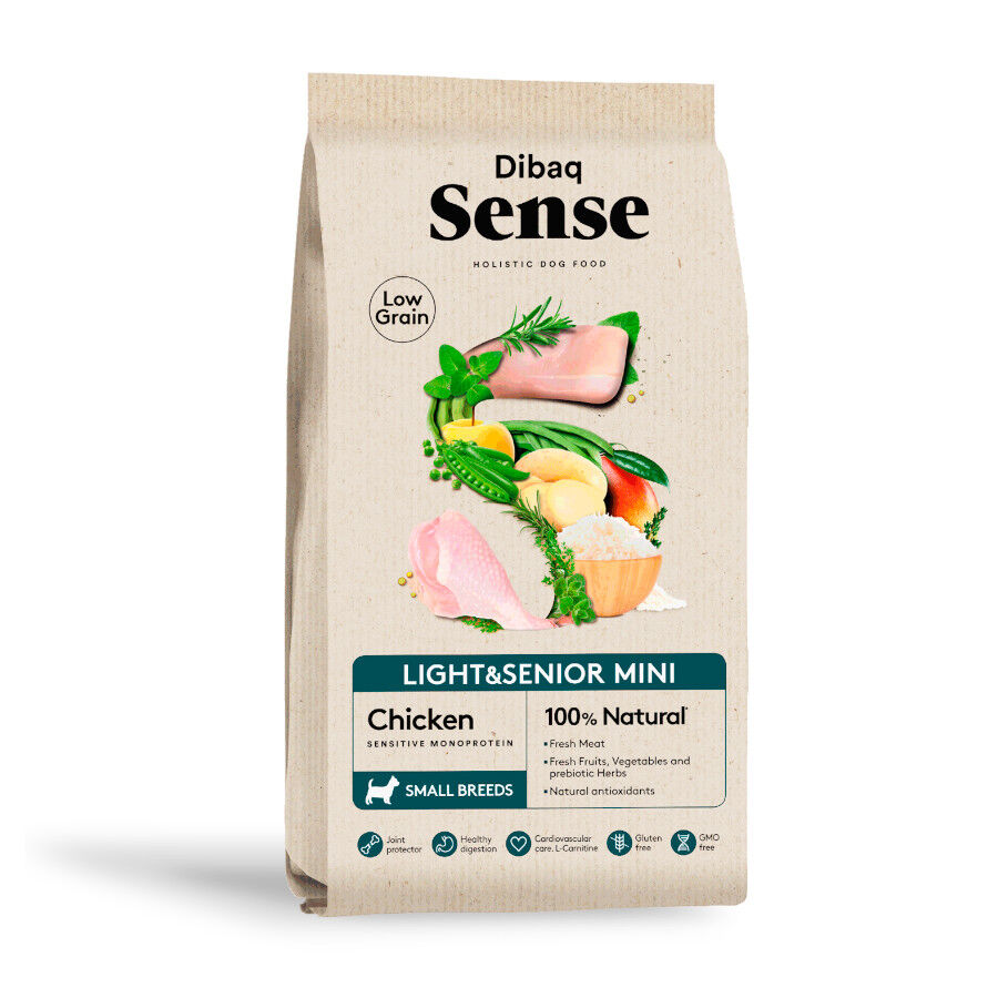 2 kg Dibaq Sense Low Grain Light & Senior Mini Pollo Pienso para perros, , large indicador imagen numero 1