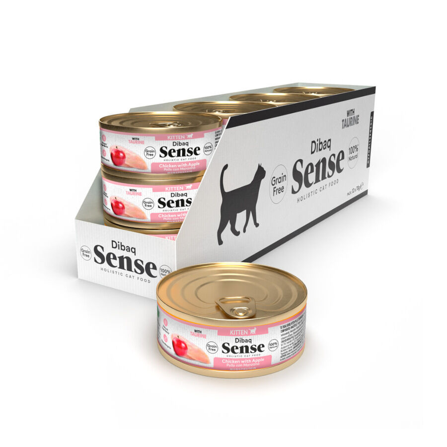 70 g Dibaq Sense Grain Free Kitten Pollo y Manzana lata para gatos, , large indicador imagen numero 2