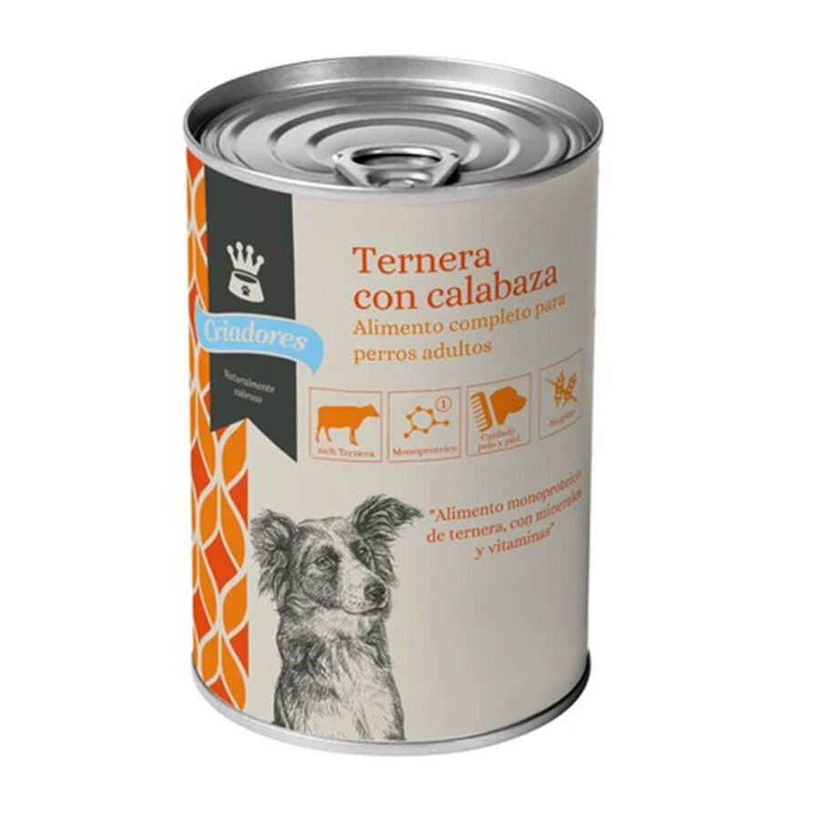 Criadores comida h&uacute;meda perro ternera con calabaza Imagen numero 1