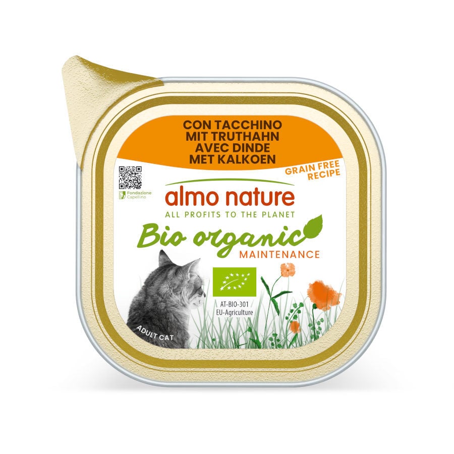 Almo Nature Bio Organic Maintenance Grain Free Pavo tarrina para gatos