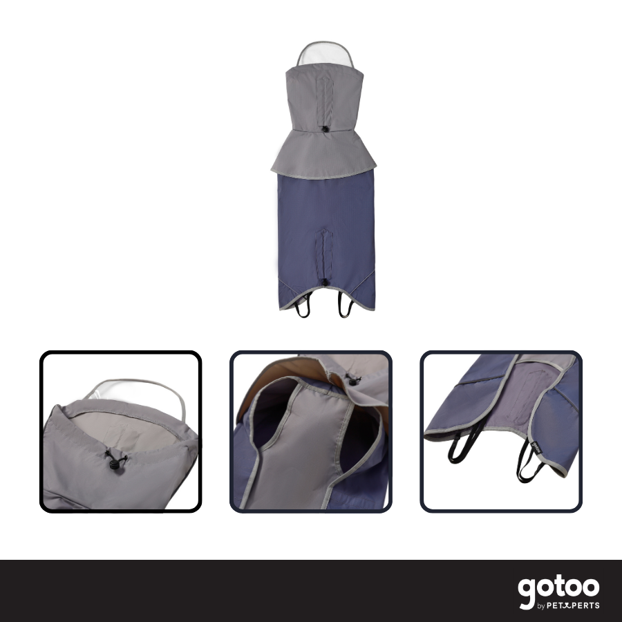 Gotoo Impermeable Gris con Capucha para perros, , large indicador imagen numero 3