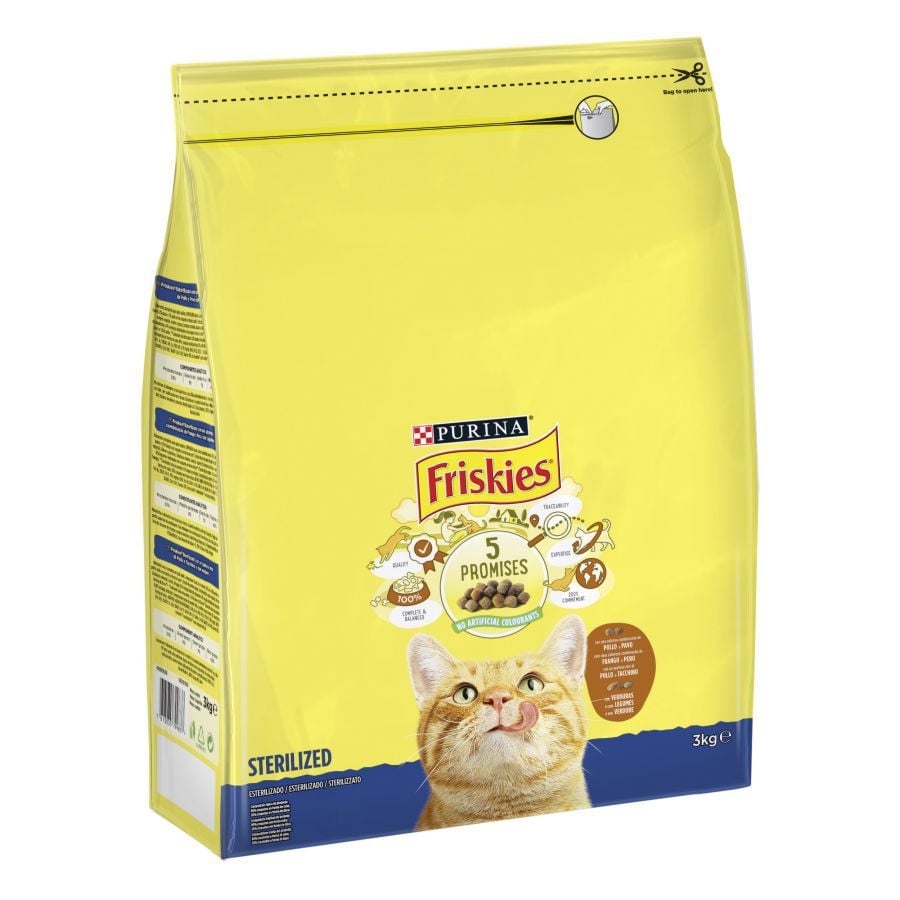 3 kg Friskies Sterilized Pollo y Pavo con Verduras pienso para gatos, , large Imagen numero 2