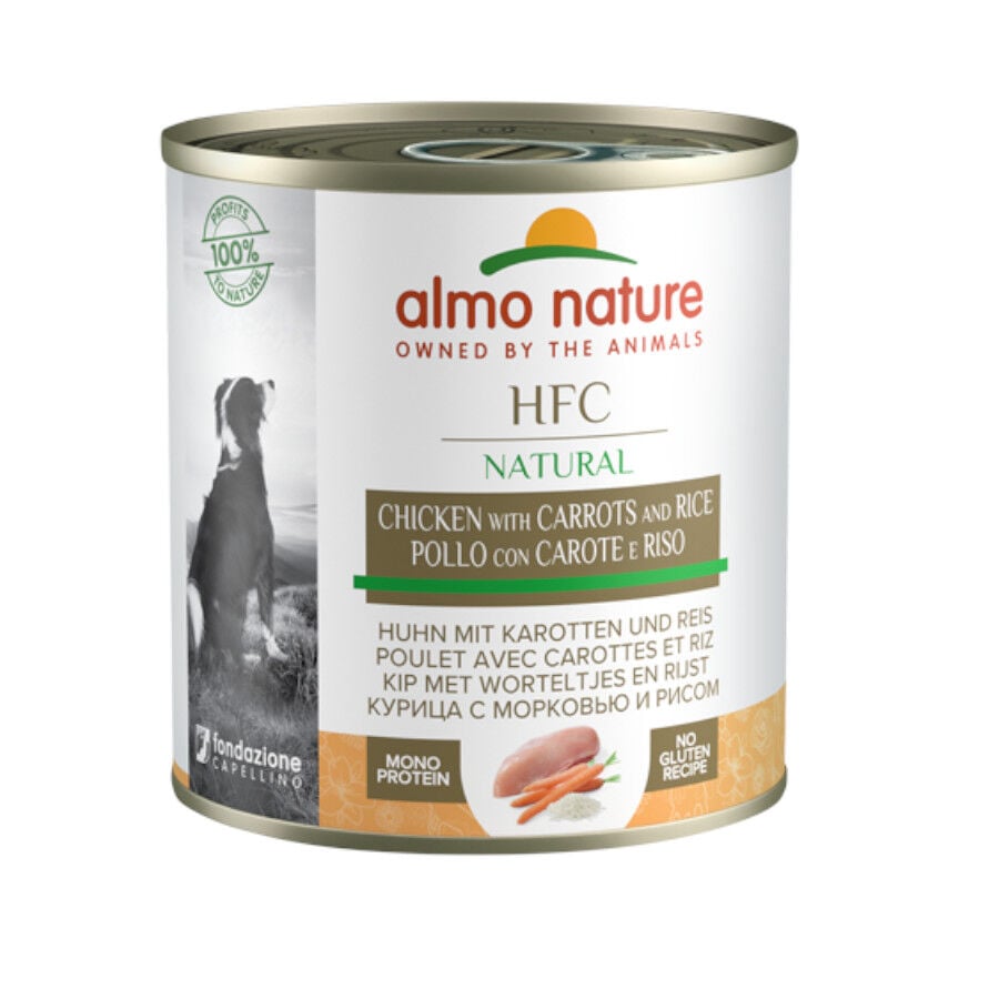 280 g Almo Nature HFC Pollo, Zanahorias y Arroz lata para perros, , large Imagen numero 1