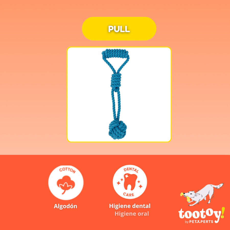 Tootoy! Modedor para Tirar de Cuerda con Pelota Azul para perros, , large indicador imagen numero 3