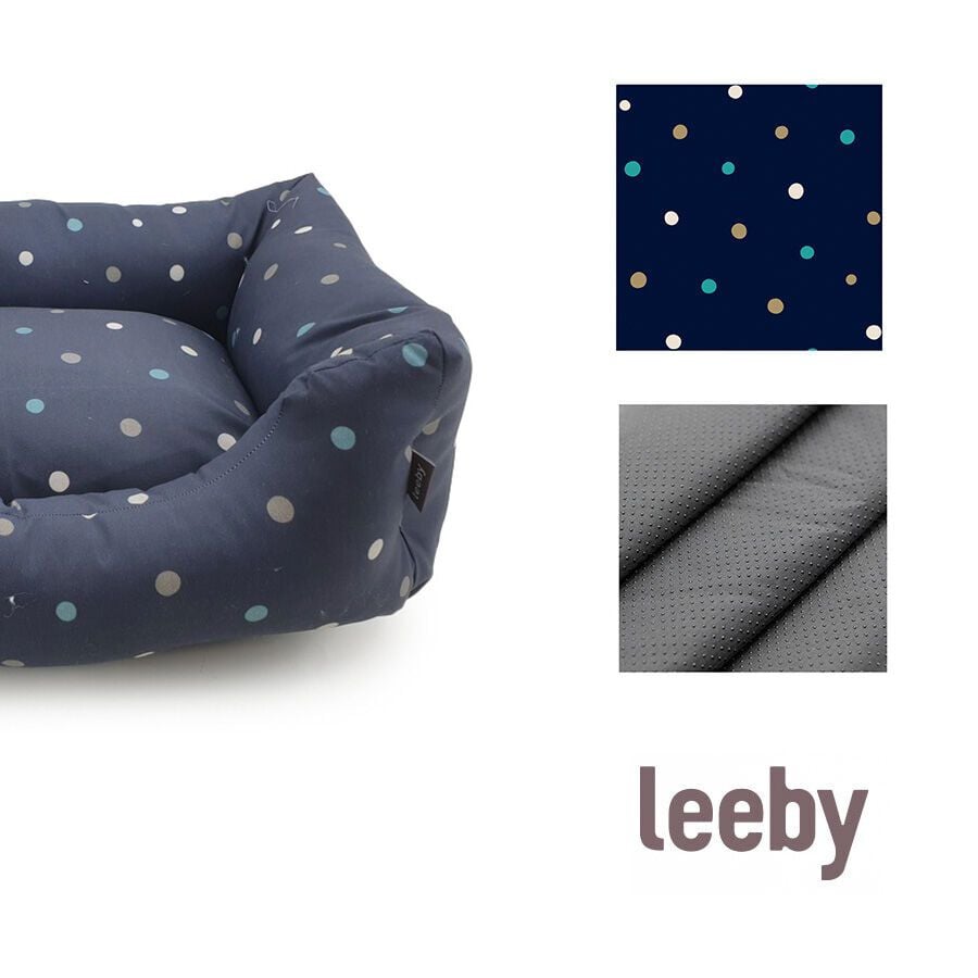 Leeby Cama Azul con Puntos para perros, , large Imagen numero 3