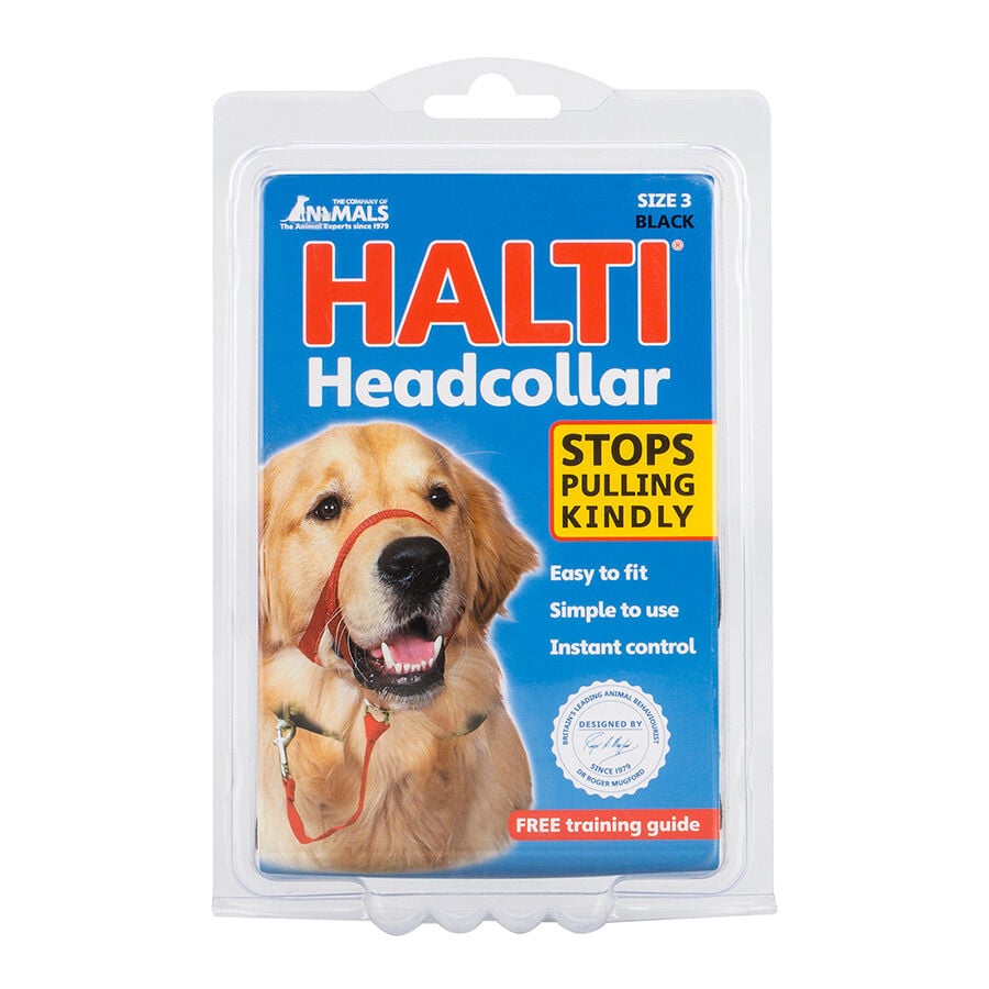 Halti collar con bozal de tela negro para perros, , large indicador imagen numero 1