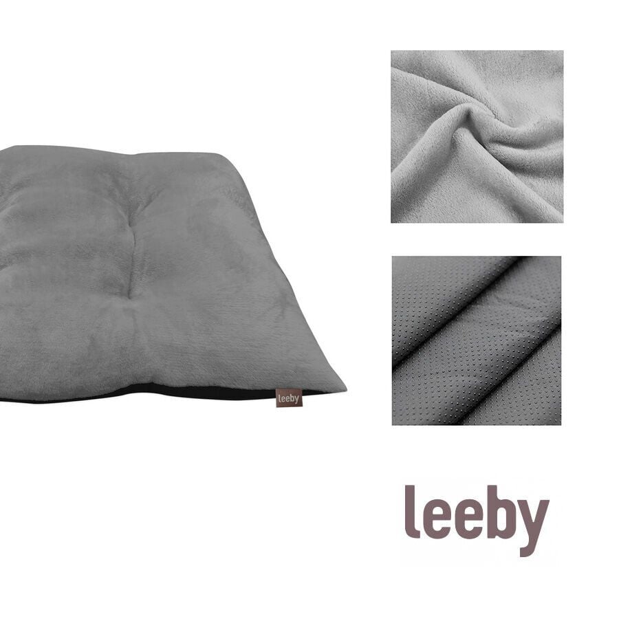 Leeby Coj&iacute;n Acolchado de Terciopelo Gris para perros, , large Imagen numero 4