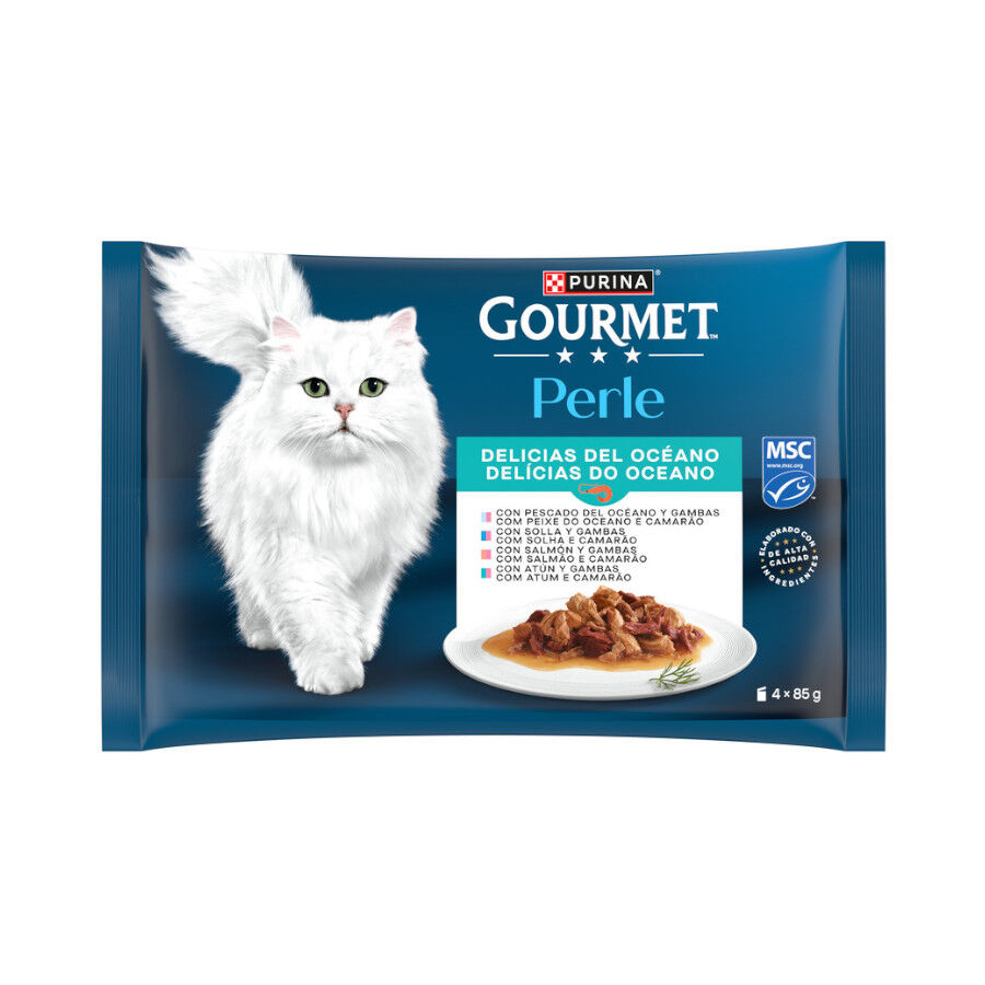 4 sobres x 85 g Gourmet Perle Delicias del Oc&eacute;ano en salsa sobre para gatos, , large Imagen numero 1
