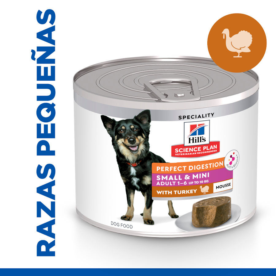 200 g Hill's Science Plan Adult Small & Mini Perfect Digestion Mousse de Pavo lata para perros, , large Imagen numero 2