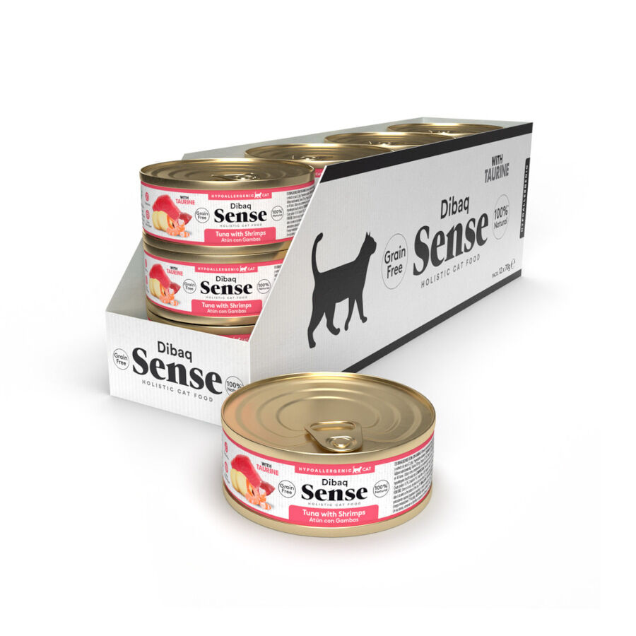 70 g Dibaq Sense Grain Free Sterilized Adult At&uacute;n con Gambas lata para gatos, , large indicador imagen numero 2
