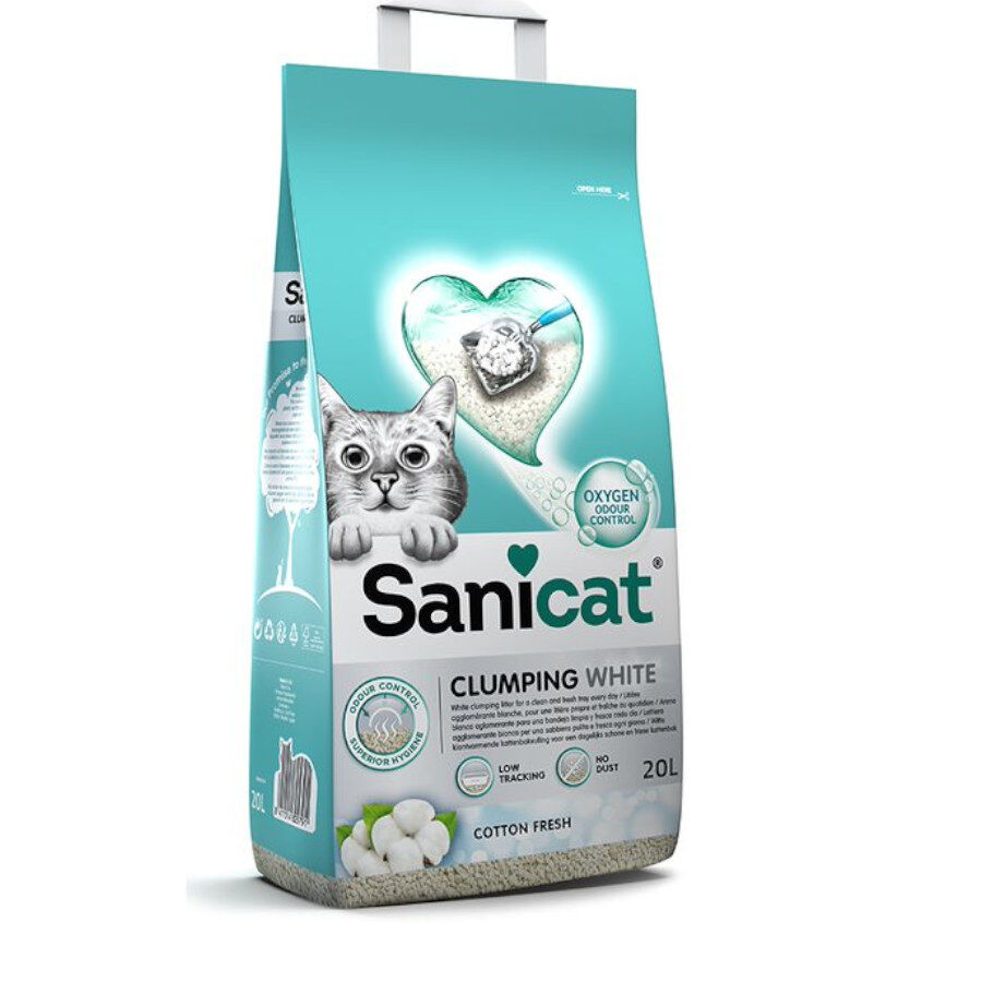 20 L Sanicat Cotton Fresh Arena Blanca Aglomerante para gatos, , large Imagen numero 1