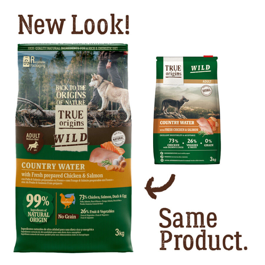True Origins Wild Adult Country Water Pollo y Salm&oacute;n pienso para perros