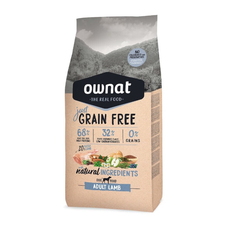 14 kg Ownat Just Grain Free Adult Cordero pienso para perros, , large indicador imagen numero 1