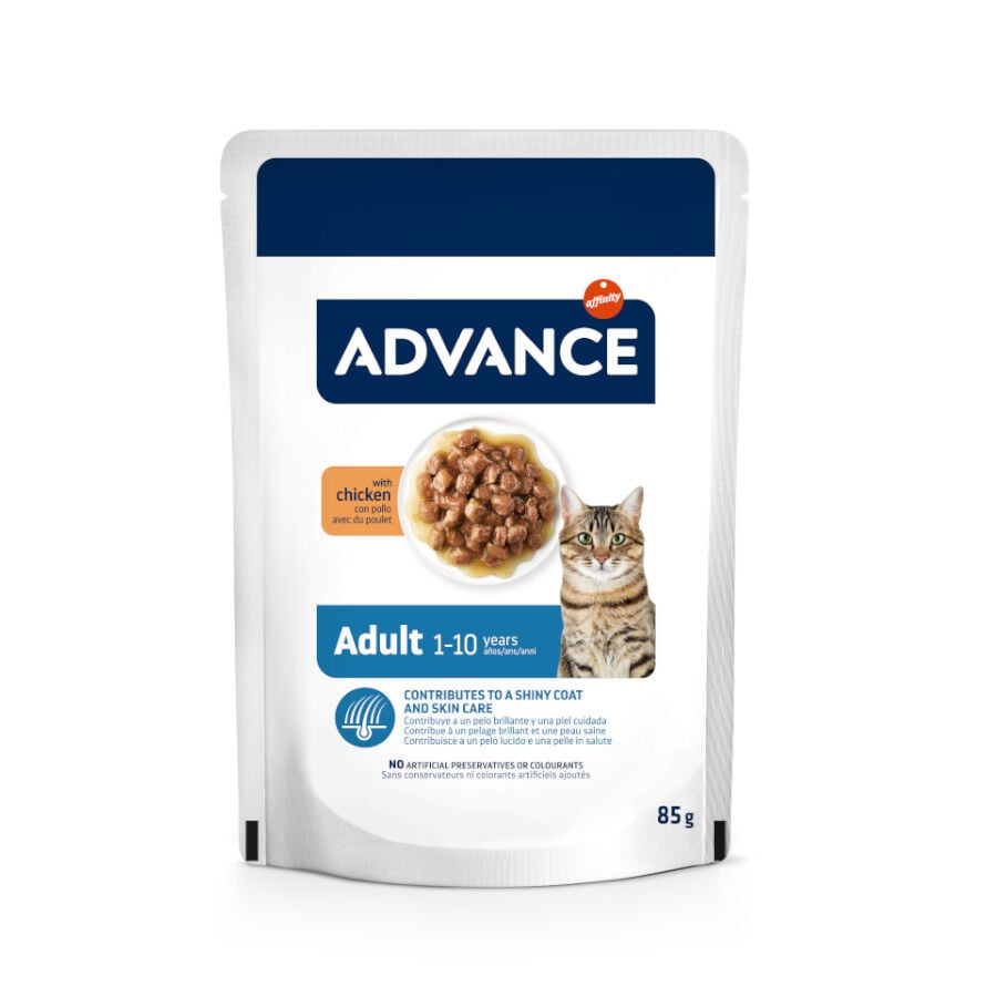 85 g Advance Adult Bocaditos con Pollo en salsa sobre para gatos, , large Imagen numero 1