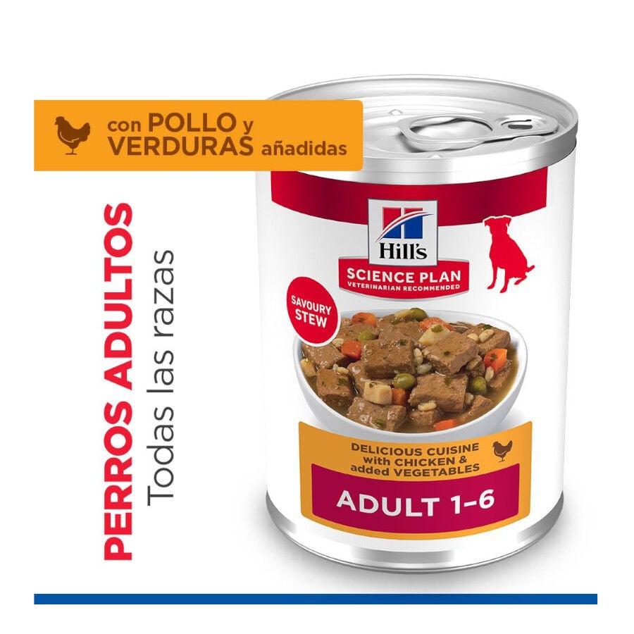 Hill's Science Plan Adult Estofado con pollo y verduras lata para perros