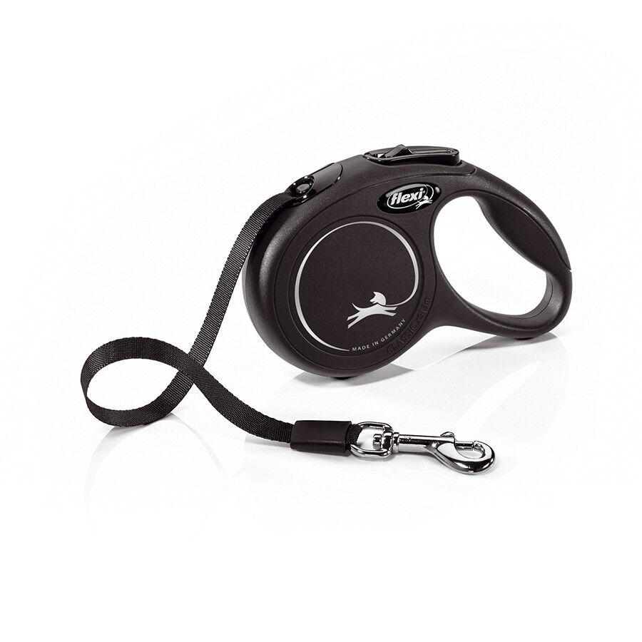 Flexi New Classic Compact negro correa para perros Imagen numero 1