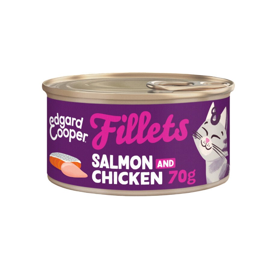 70 g Edgard & Cooper Filetes de Salm&oacute;n y Pollo Lata para gatos, , large Imagen numero 1