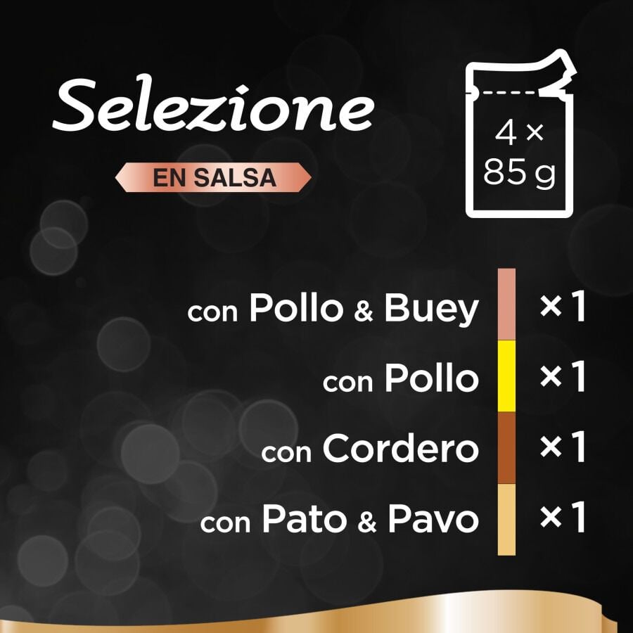 4 sobres x 85 g Sheba Selezione Carnes Salsa en Bolsita para Gatos , , large indicador imagen numero 2