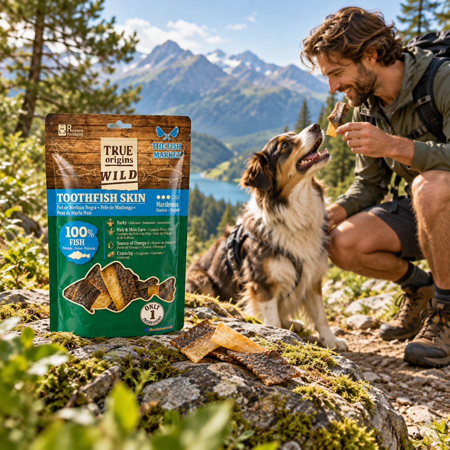 70 g. True Origins Piel Merluza Negra Snack para perros, , large indicador imagen numero 1