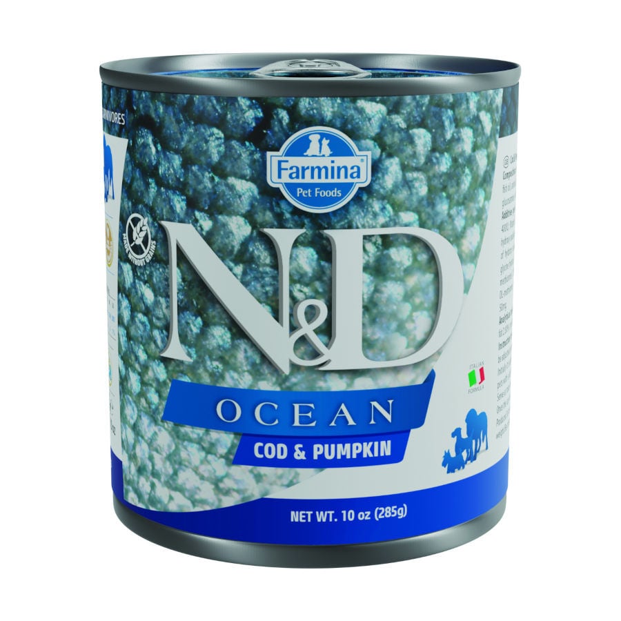 285 g Farmina N&D Ocean Bacalao y Calabaza lata para perros, , large Imagen numero 1