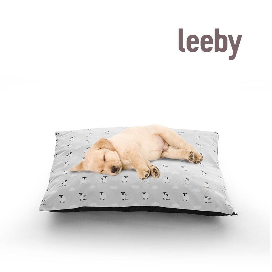 Leeby Cama gris con ovejitas desenfundable para cachorros, , large indicador imagen numero 2
