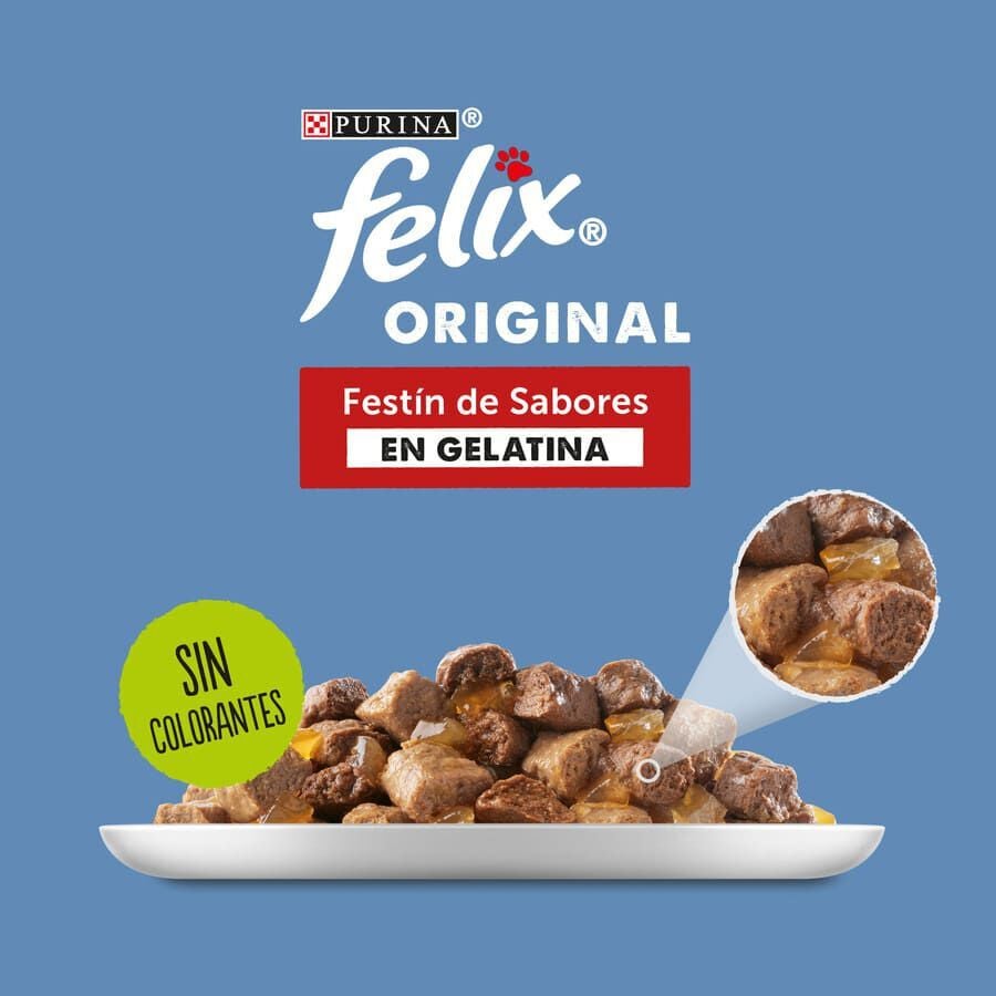 12 x 85 g Felix Sensations Selecci&oacute;n de Carnes sobres en gelatina, , large indicador imagen numero 2