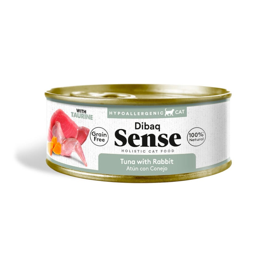 Dibaq Sense Hypoallergenic Grain Free At&uacute;n y Conejo lata para gatos