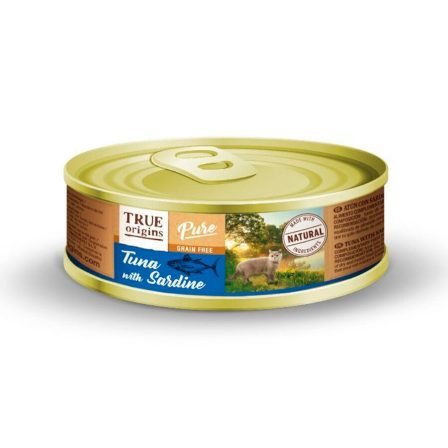 True Origins Pure Adult At&uacute;n y Sardina lata para gatos