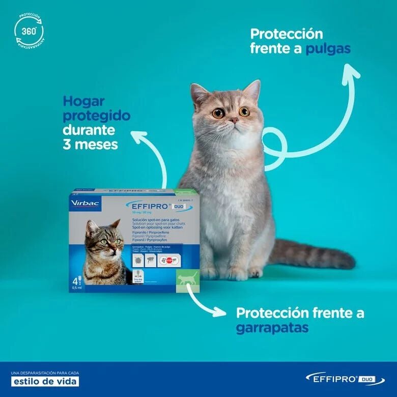 Virbac Effipro Duo Pipetas Antiparasitarias para gatos, , large indicador imagen numero 2