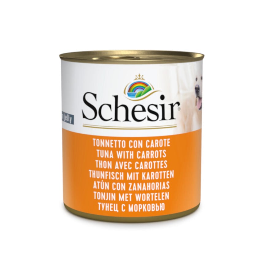 Schesir Adult at&uacute;n con zanahorias lata para perros